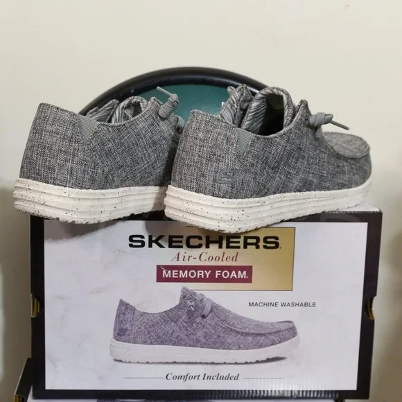 Skechers men slip-on Canvas shoes gray - Picture 5 of 10